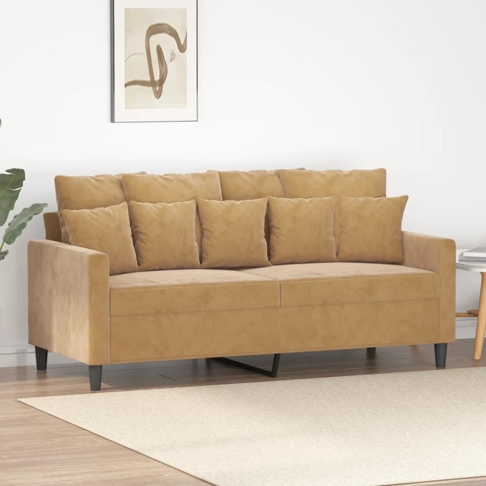 vidaXL 2-Sitzer-Sofa Braun 140 cm Samt 359310 Bild 1