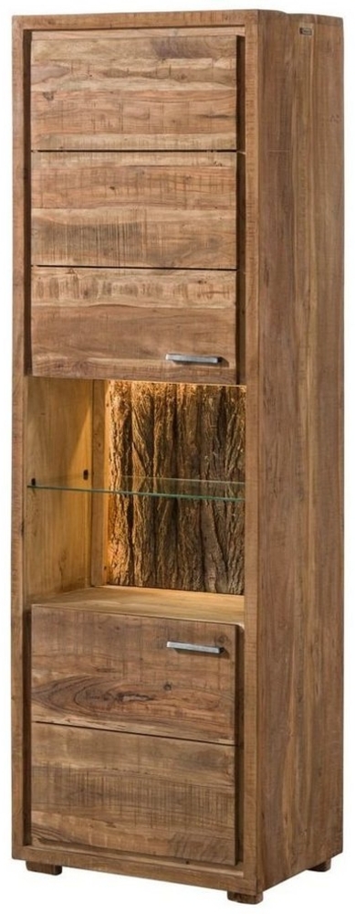 Massivmoebel24 Standvitrine (Vitrine Akazie 58x40x180 natur lackiert BARK #102) Bild 1