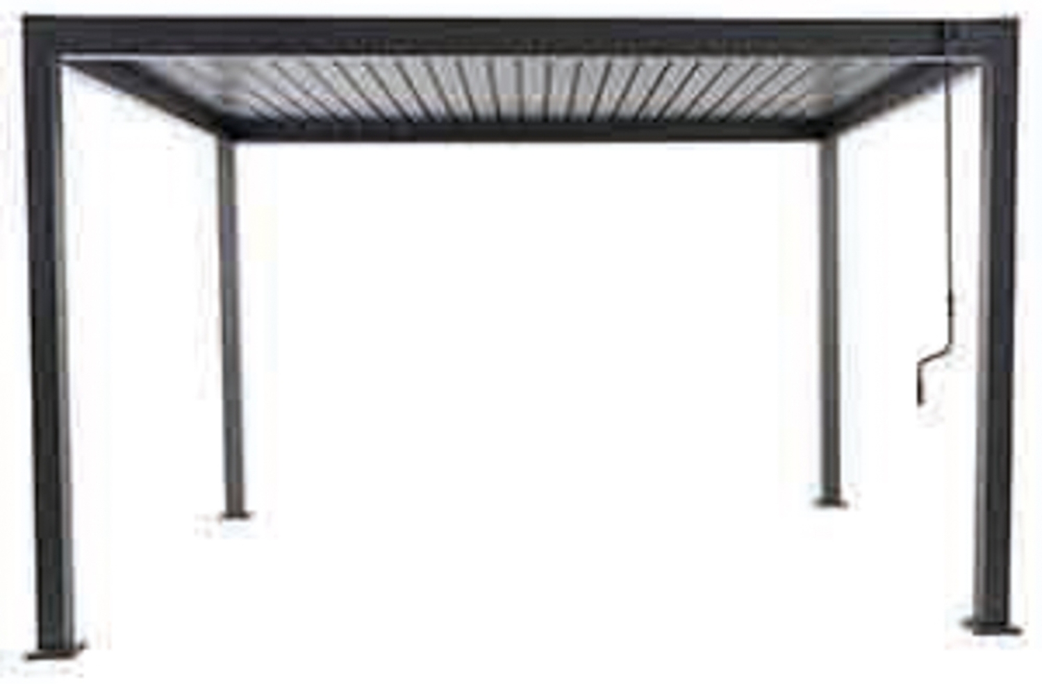 LINO Lamellenpavillon 300x300 Aluminium Lamellen, Pavillon Grau pulverbesch, Lamellen verstellbar Bild 1