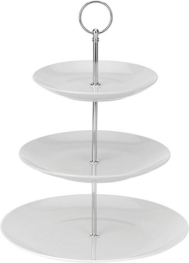 Spetebo Etagere Servier Etagere mit 3 Ablagen aus Porzellan, Porzellan, (Stück, 1-tlg, Servierständer), Servieretagere mehrstöckig Bild 1