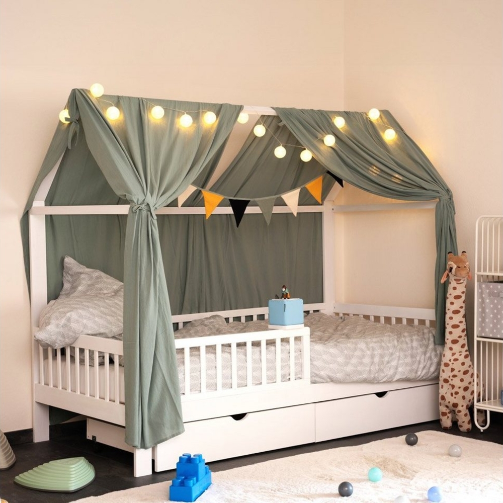 HOME DELUXE Kinderbett STERNENLAND mit Schubladen – 90 x 200 cm (aus massivem Kiefernholz), inkl. Schubladen, Lattenrost & Rausfallschutz Bild 1