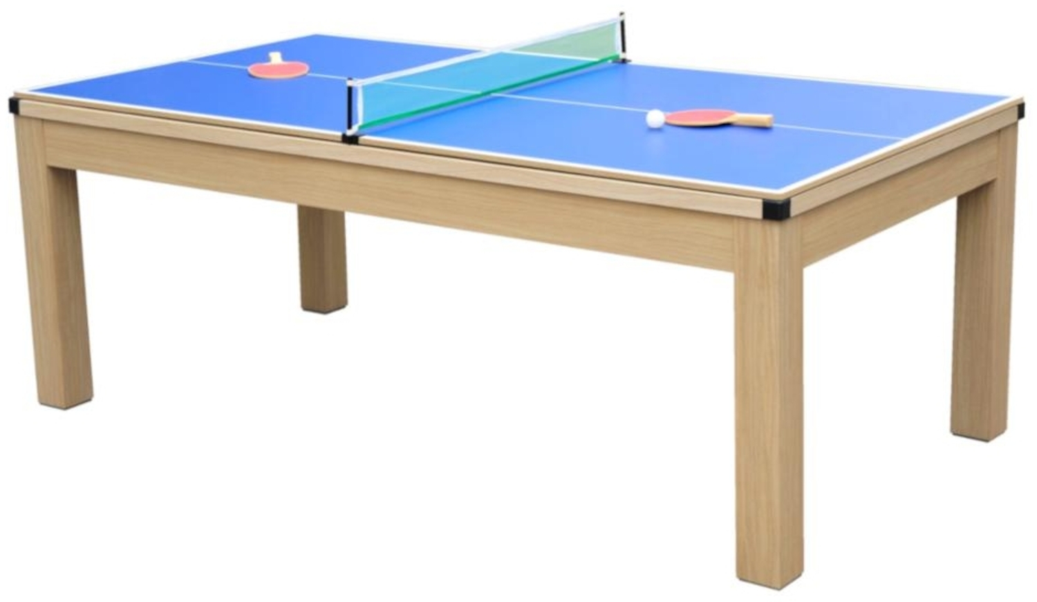 Vente-unique 'BALTHAZAR' Multifunktionstisch Billard & Tischtennis, MDF blau / rot, - 213 x 112 x 81,5 cm Bild 1