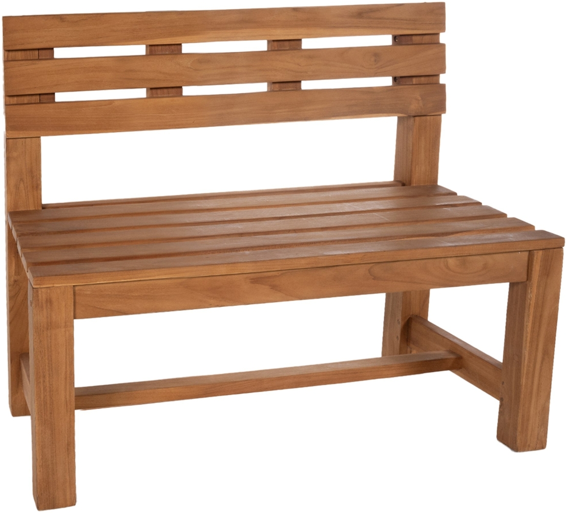 CLP Teakbank Augusta Gartenbank mit Rückenlehne wetterfest stabil massiv,teak 120 cm Bild 1