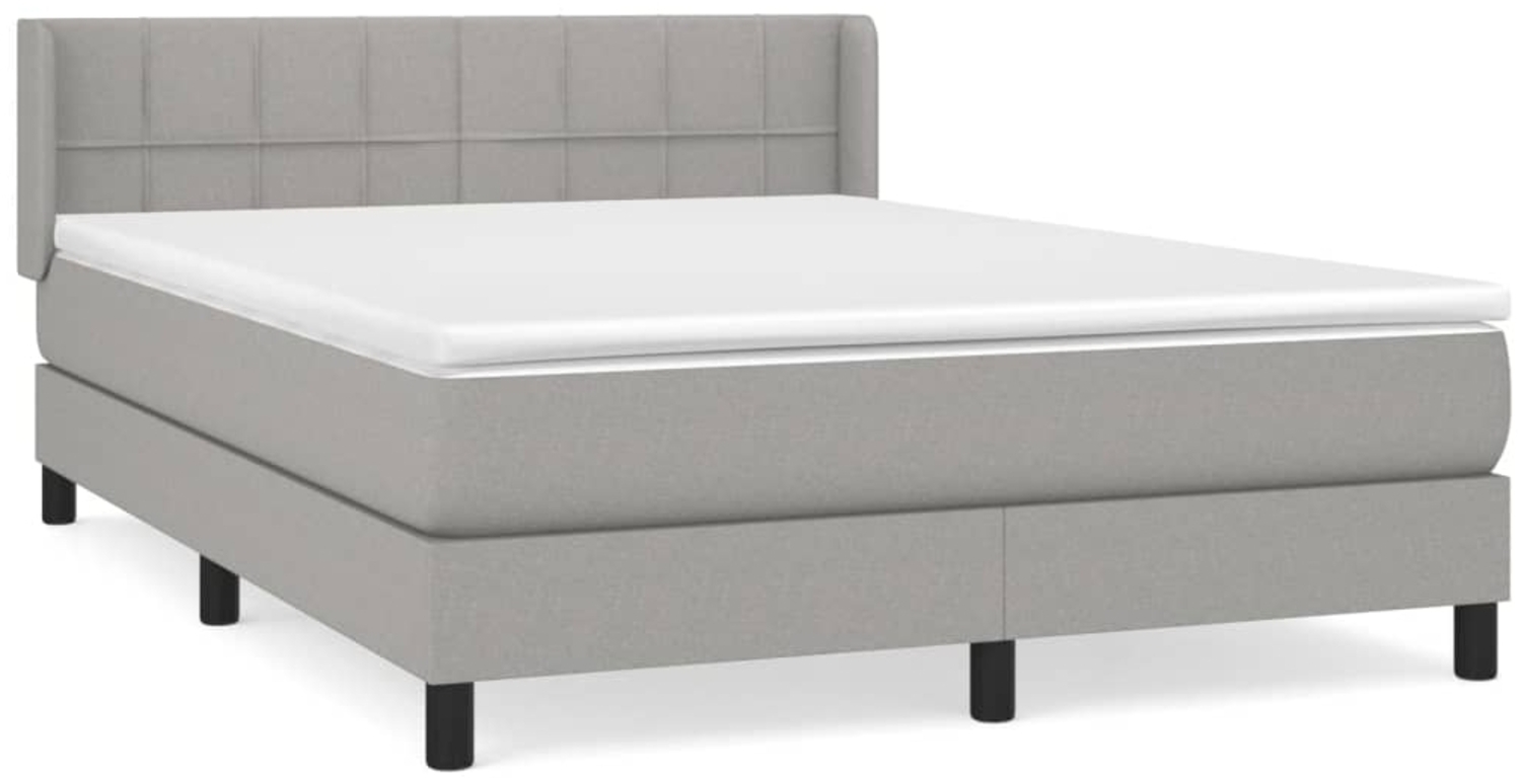 vidaXL Boxspringbett mit Matratze Hellgrau 140x200 cm Stoff 3129713 Bild 1