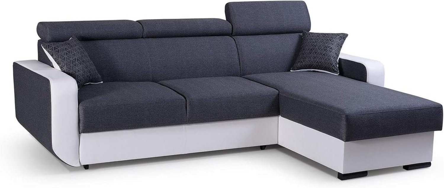 MOEBLO Ecksofa PEDRO, Universelle Ottomane Eckcouch Sofa Couch Wohnlandschaft L-Form Polsterecke - 236x165x97 cm, mit Schlaffunktion und Bettkasten Bild 1