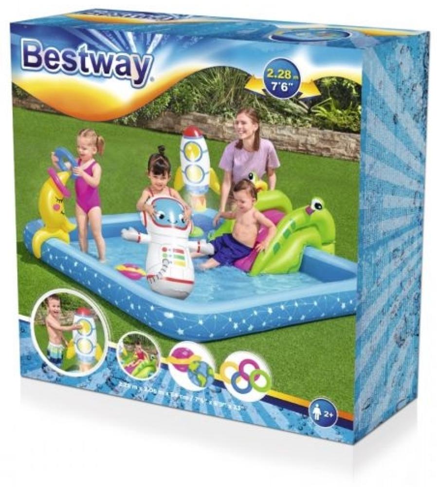 Wasserspielplatz Little Astronaut 288X206X84 Bestway 5In1 + Rutsche + Reifen Bild 1