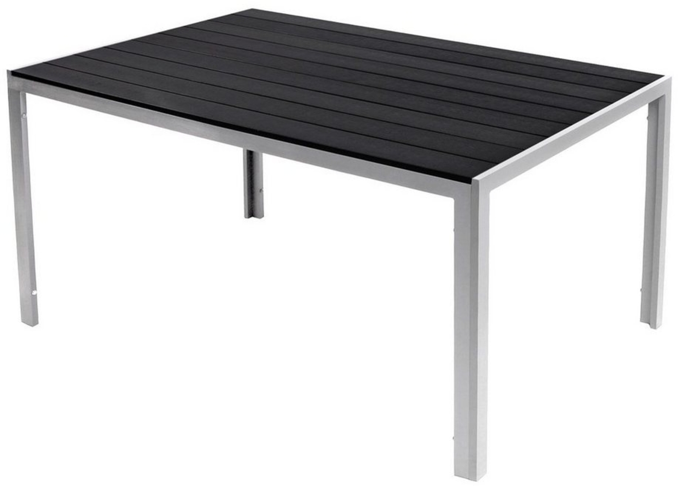 Alu Nonwood Gartentisch Esstisch Outdoortisch Silber/Schwarz 150x90cm Bild 1
