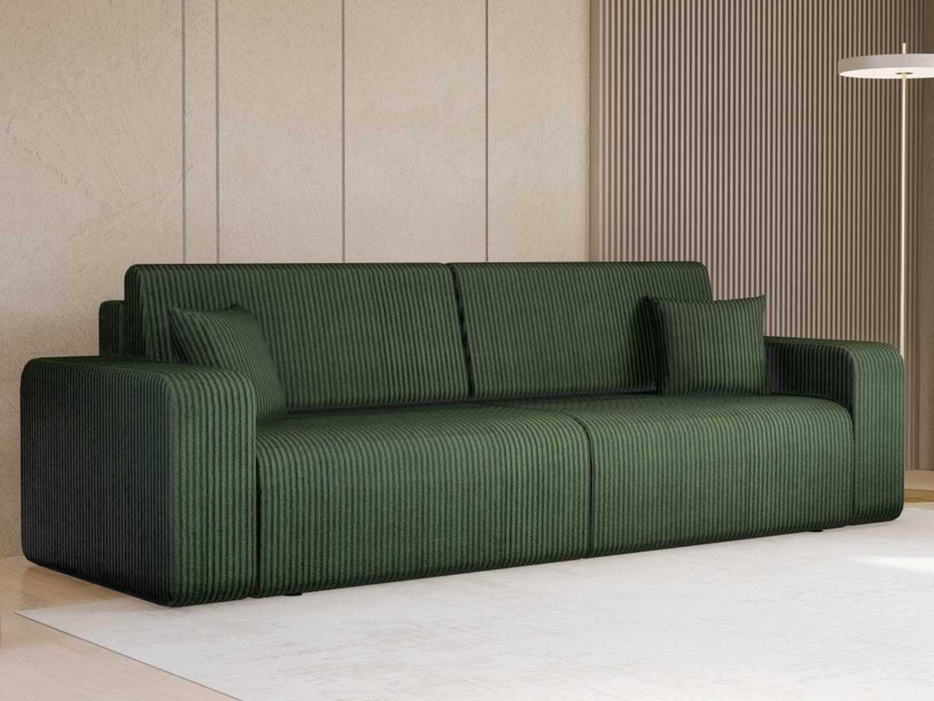 Compleo Schlafsofa Cordstoff LAGA, beweglicher Kissen, mit Bettkasten, Modern Wohnzimmer Bild 1