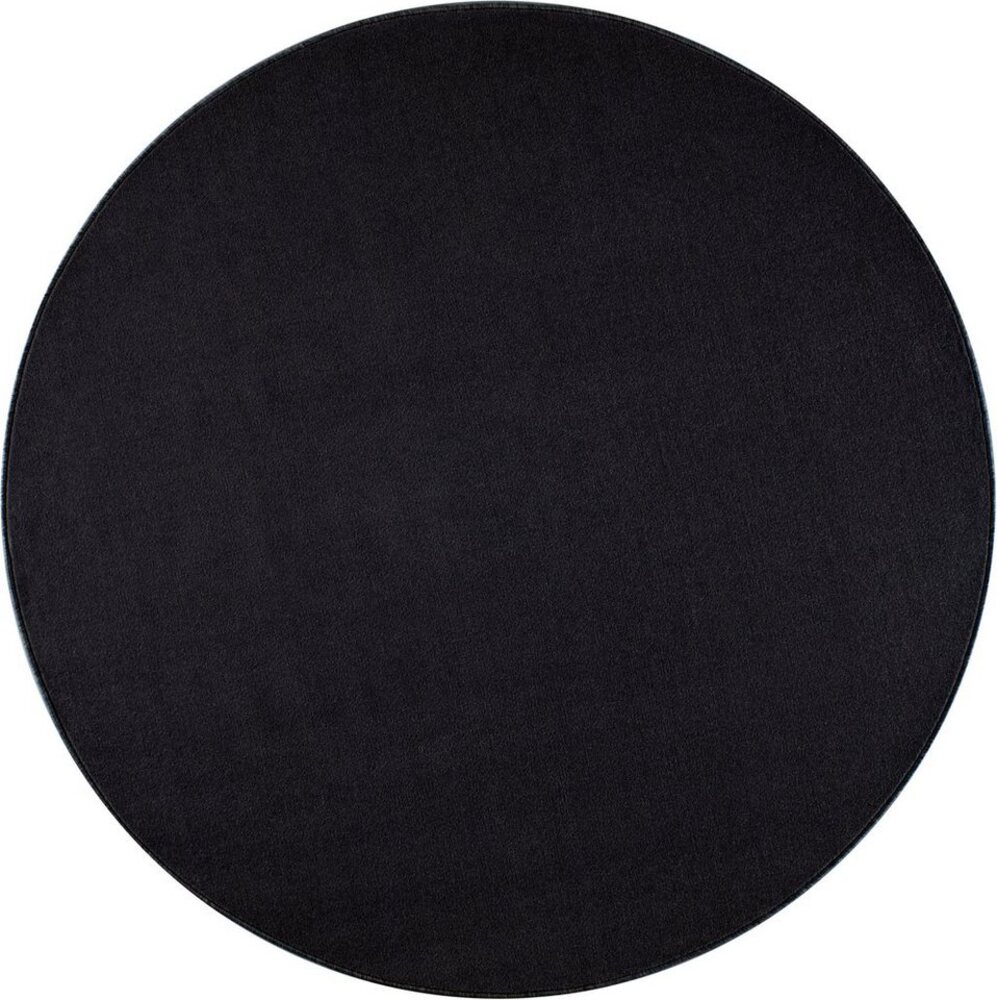 Kurzflor Teppich Nasty, rund - schwarz - 200 cm Durchmesser Bild 1