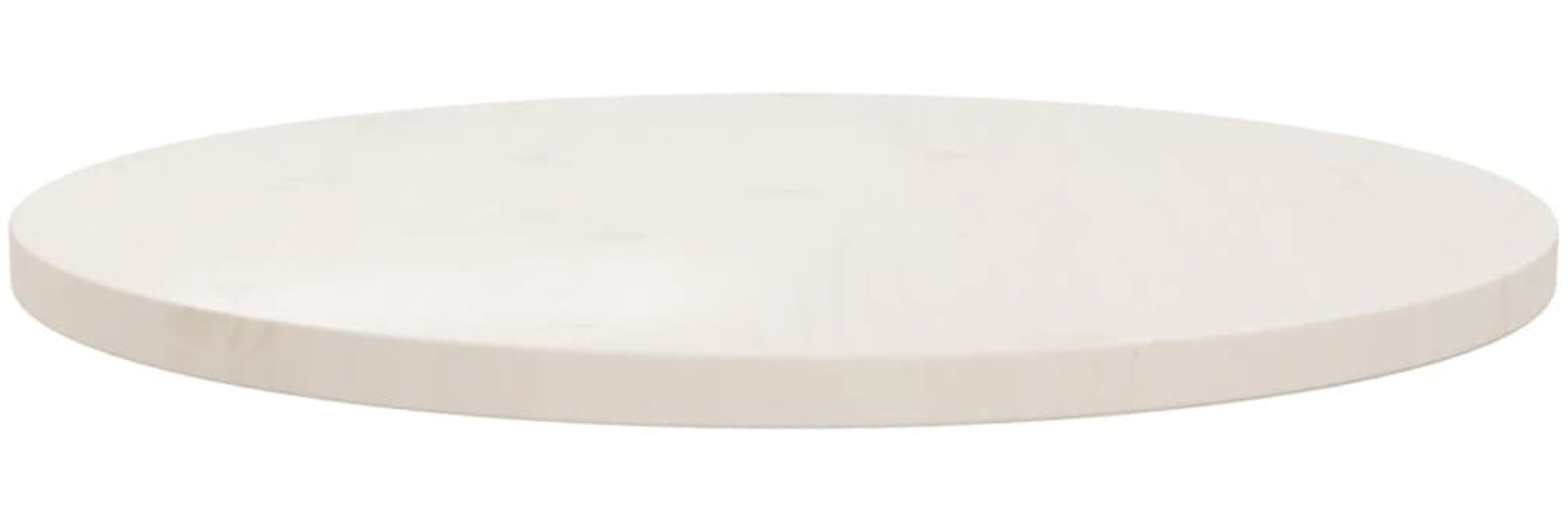 vidaXL Tischplatte Weiß Ø60x2,5 cm Massivholz Kiefer 813654 Bild 1