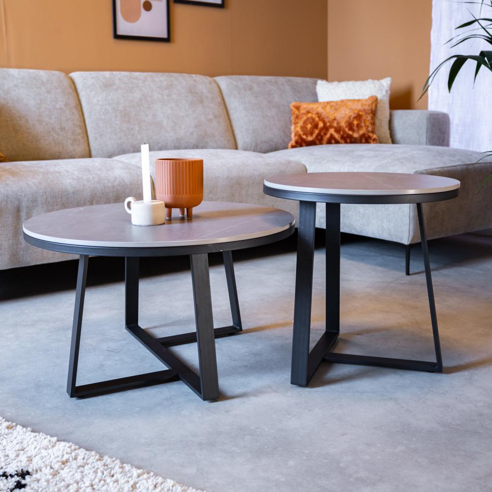 Couchtisch 'Tanner' Industrial 2er-Set Marmor, anthrazit Bild 1