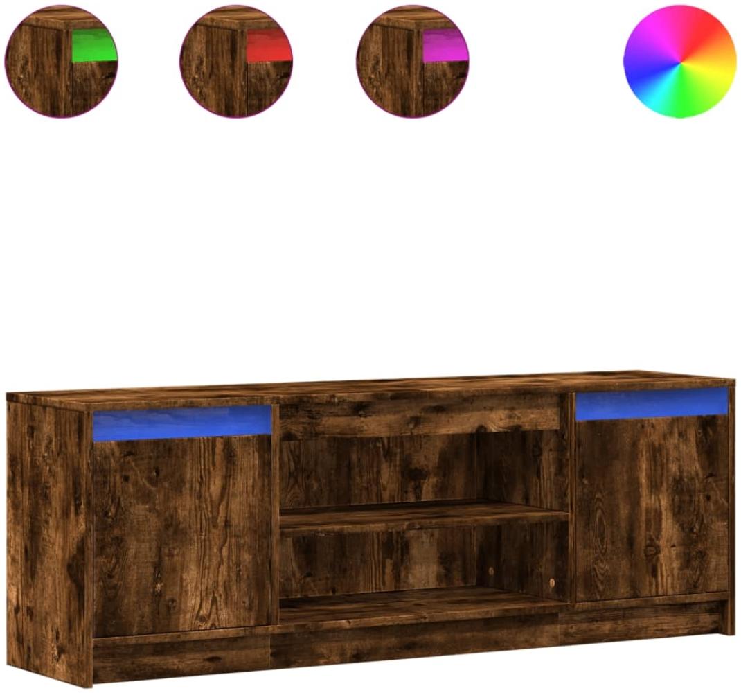 vidaXL TV-Schrank mit LED-Beleuchtung Räuchereiche 139,5x34x50 cm 852198 Bild 1