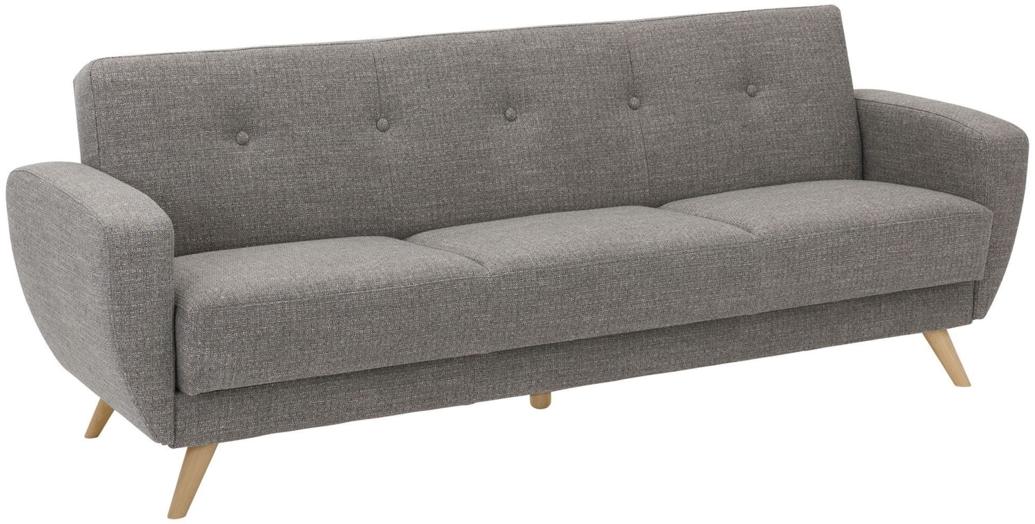 Sofa 3-Sitzer mit Bettfunktion Kaitlyn Bezug Flachgewebe Buche natur / grau 23198 Bild 1