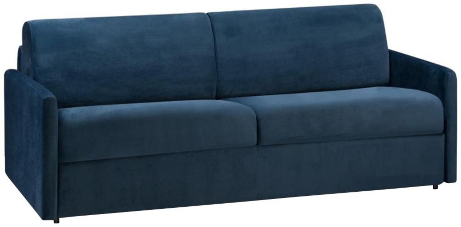 Schlafsofa 4-Sitzer Samt CALIFE - Dunkelblau - Liegefläche: 160 cm - Matratzenhöhe: 18 cm Bild 1