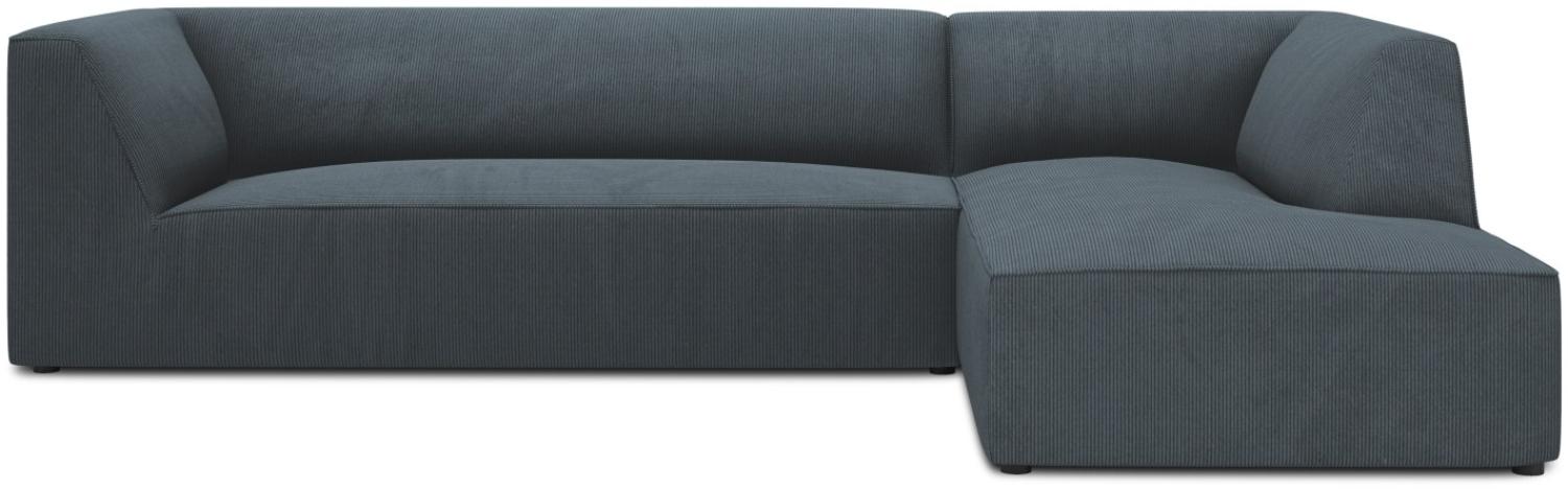 Micadoni 4-Sitzer Modular Ecke rechts Sofa Ruby | Bezug Blue | Beinfarbe Black Plastic Bild 1