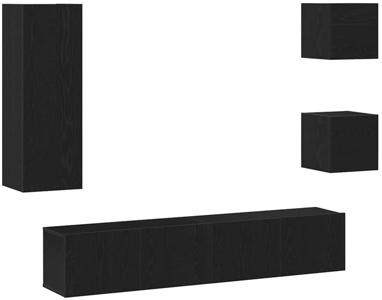 vidaXL TV-Schranksystem 5 pcs Schwarze Eiche 160 x 30 x 30.5 cm 3393331 Bild 1