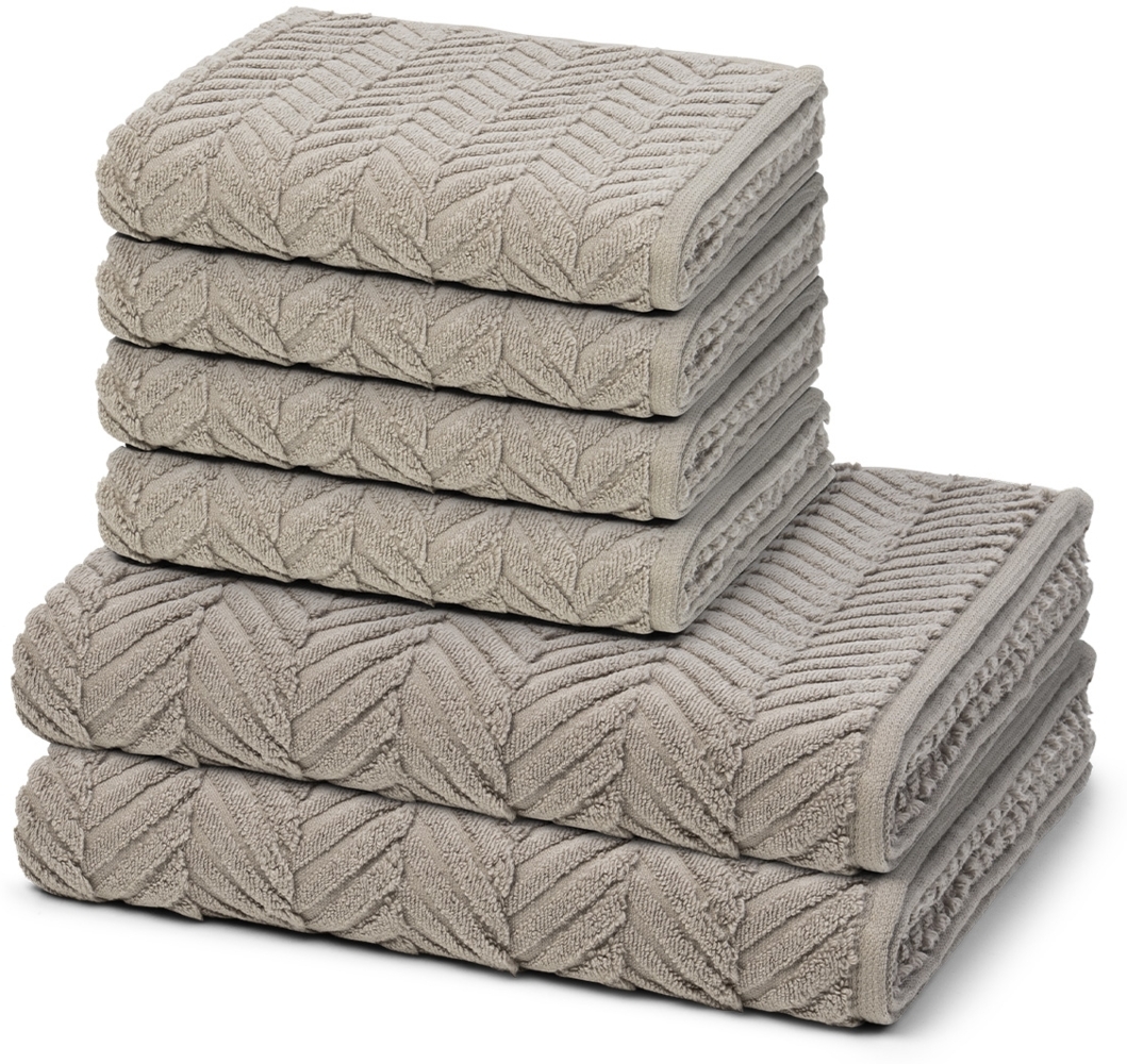 Ross Sensual Skin Zopf 6 tlg. Frottier-Set - 4 X Handtuch (50 X 100cm), 2 X Duschtuch (75 X 140cm) - 500 g/m2 - Flanell Bild 1