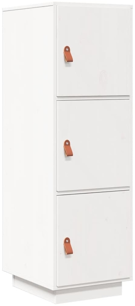 Highboard Weiß 34 x 40 x 108,5 cm Massivholz Kiefer [820168] Bild 1