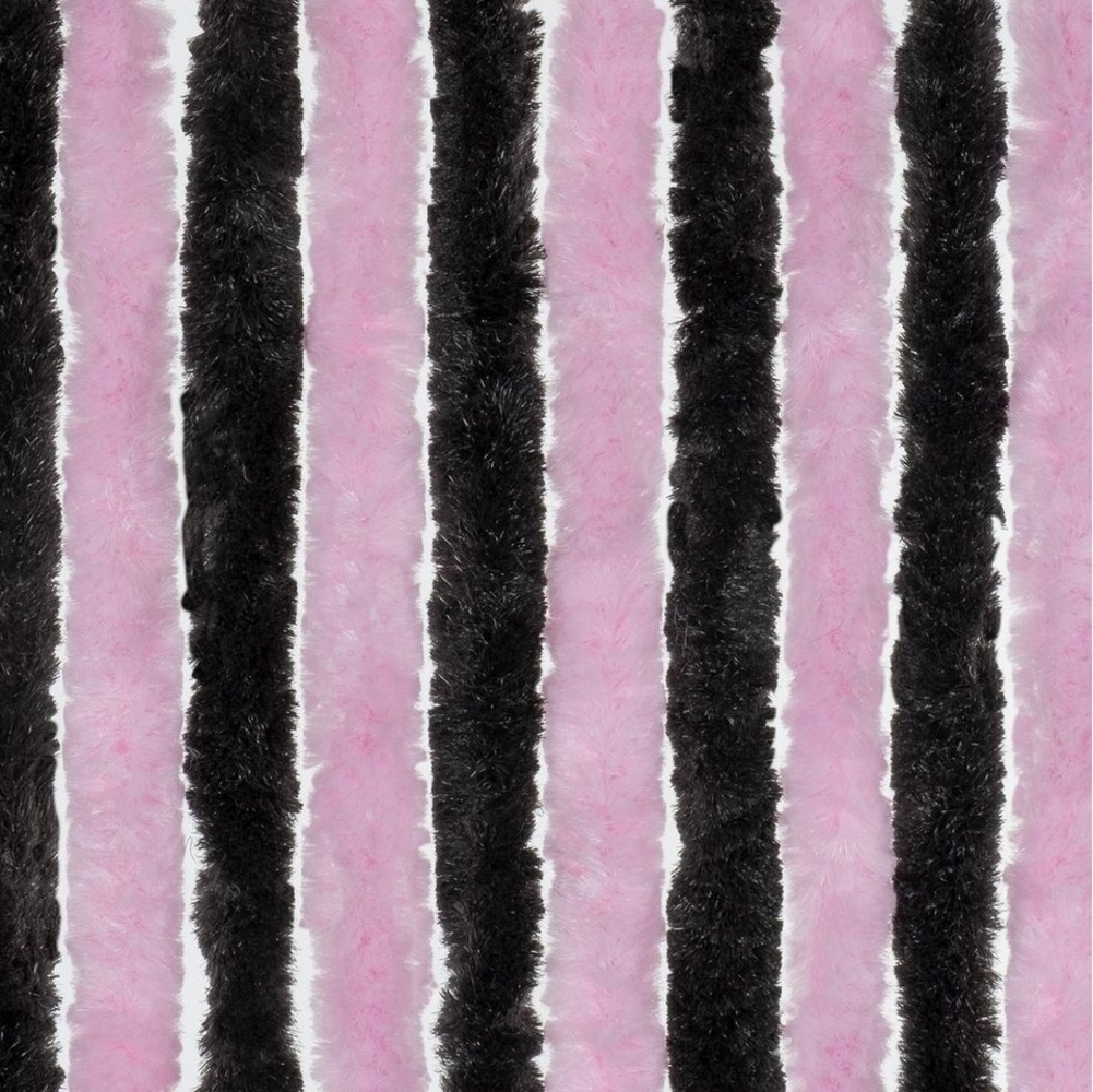 Moritz Flauschvorhang aus Chenille 56 x 185 cm pink schwarz Türvorhang als Fliegenschutz Insektenschutz für Camping Wohnwagen Bild 1