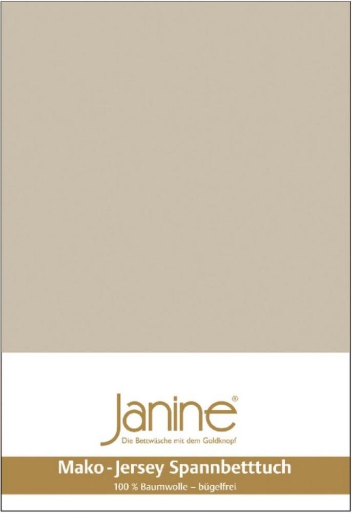 Janine Mako-Jersey Spannbetttuch Spannbettlaken 100% naturreine Baumwolle 19 naturell 90-100cm x 190-200cm Bild 1