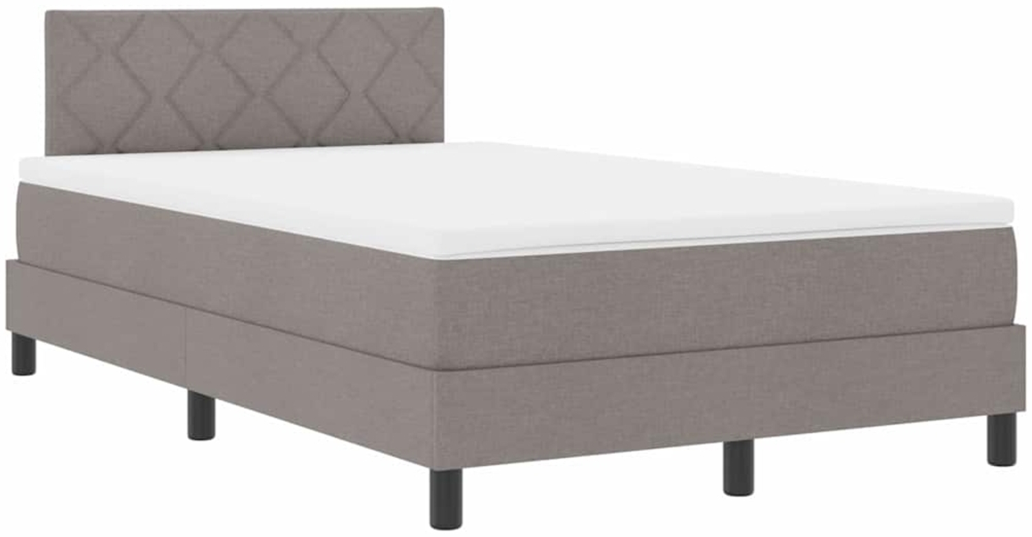 vidaXL Boxspringbett mit Matratze Taupe 120 x 200 cm Stoff 3338759 Bild 1