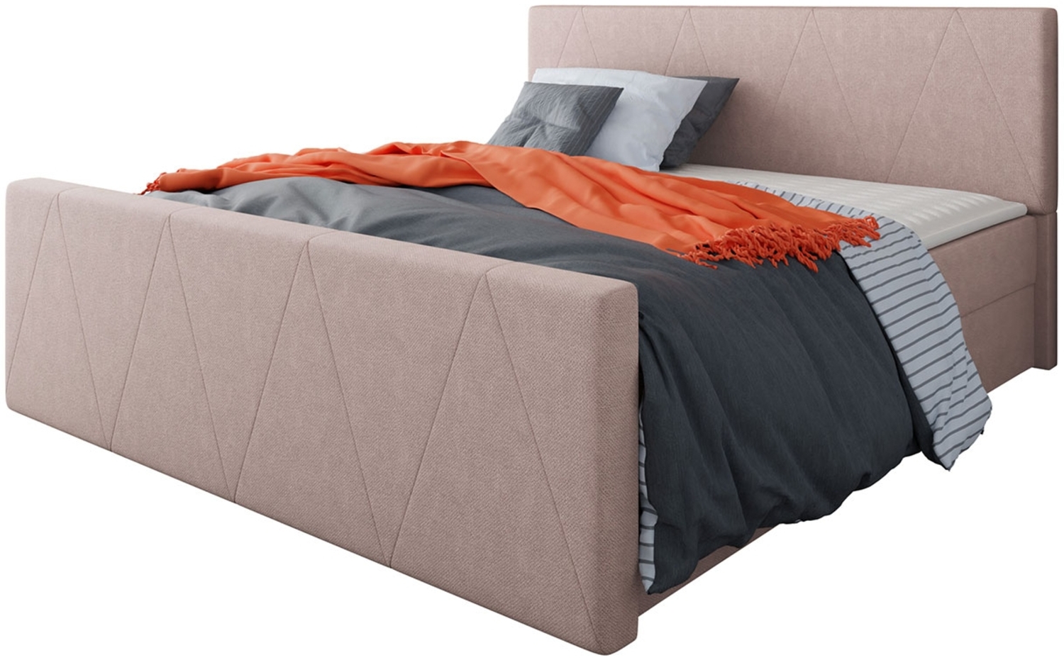 Mirjan24 Boxspringbett Ziton 3, Rosa, 180 x 200 cm Bild 1