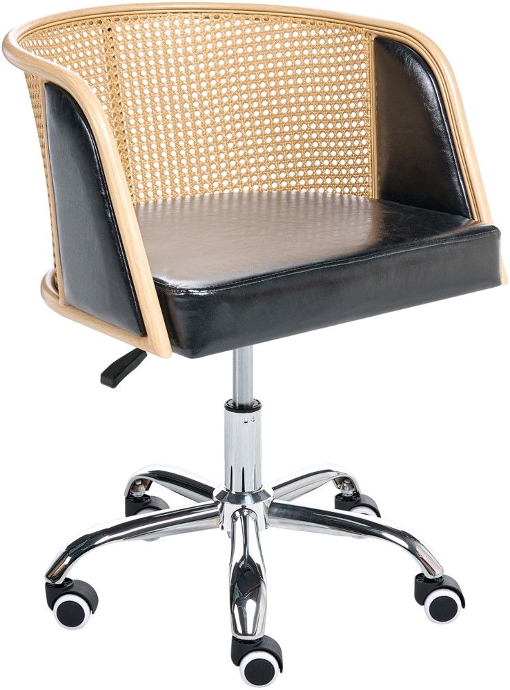 Schreibtischstuhl ELKHART Kunstleder Schwarz Bild 1