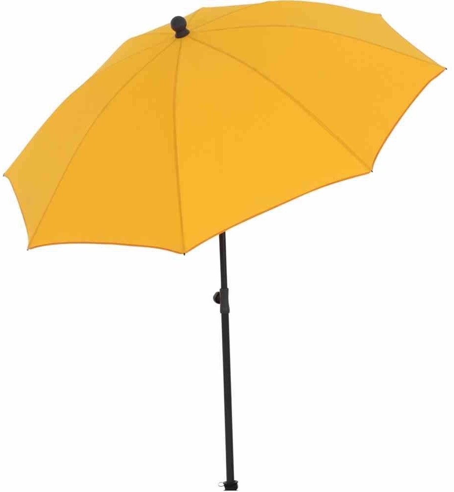 SIENA GARDEN City Mittelstockschirm anthrazit/gelb Ø 180cm Gestell Stahl anthrazit, Bezug 100% Polyester, 160g/m² gelb, Lichtschutzfaktor UPF 50+ Bild 1