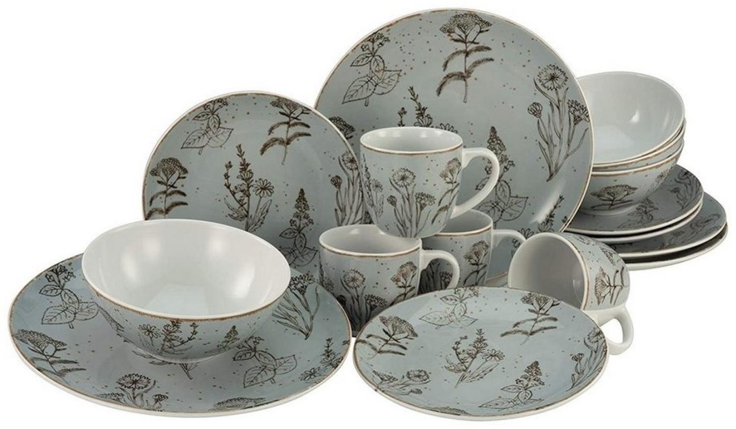 CreaTable 22507 Kombiservice Vintage FLOWERS für 4 Personen, Porzellan, mehrfarbig (1 Set, 16-teilig) Bild 1