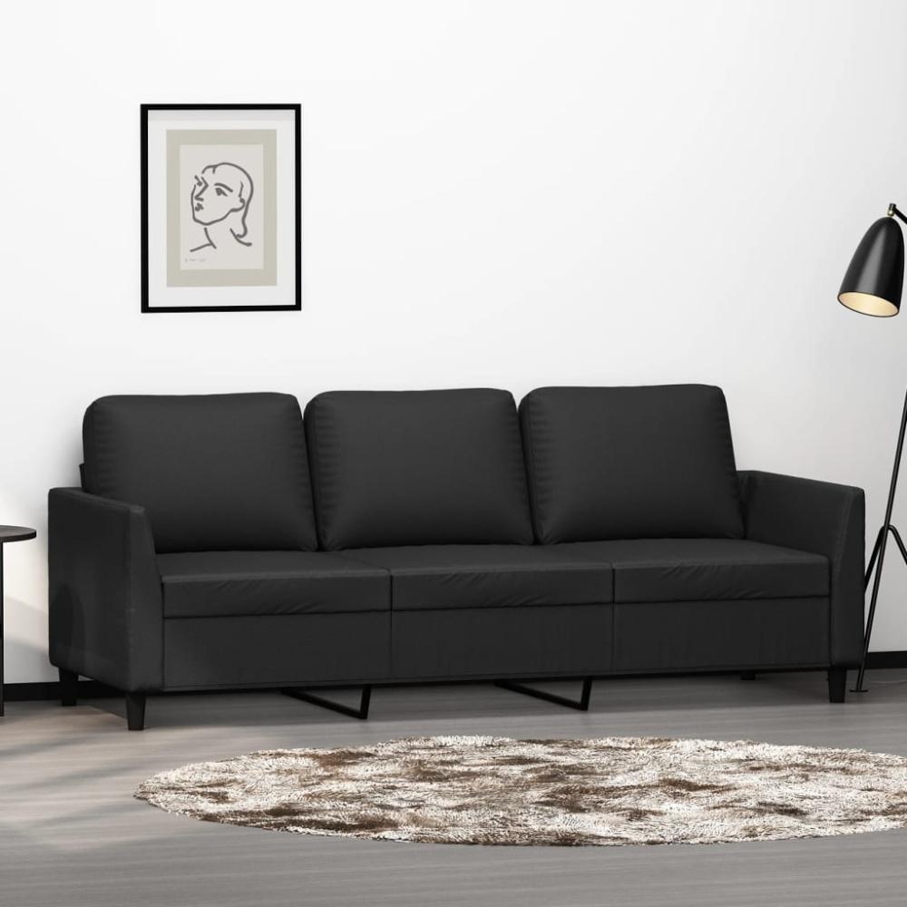 vidaXL 3-Sitzer-Sofa Schwarz 180 cm Kunstleder 359338 Bild 1