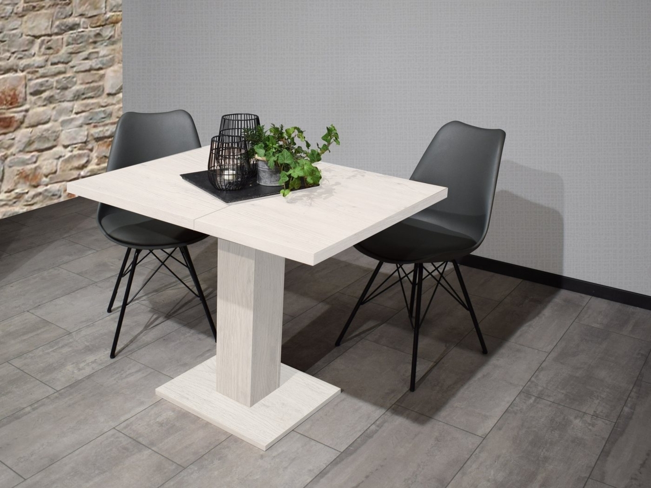 Säulen-Esstisch >Tap< ausziehbar bis 120cm in pino aurelio - 80/120x76x80cm (BxHxT) Bild 1