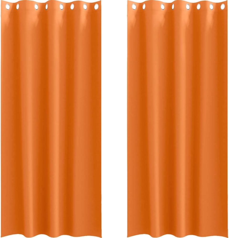 vidaXL Verdunkelungs-Vorhänge mit Ringen 2 pcs Helles Orange 4107402 Bild 1