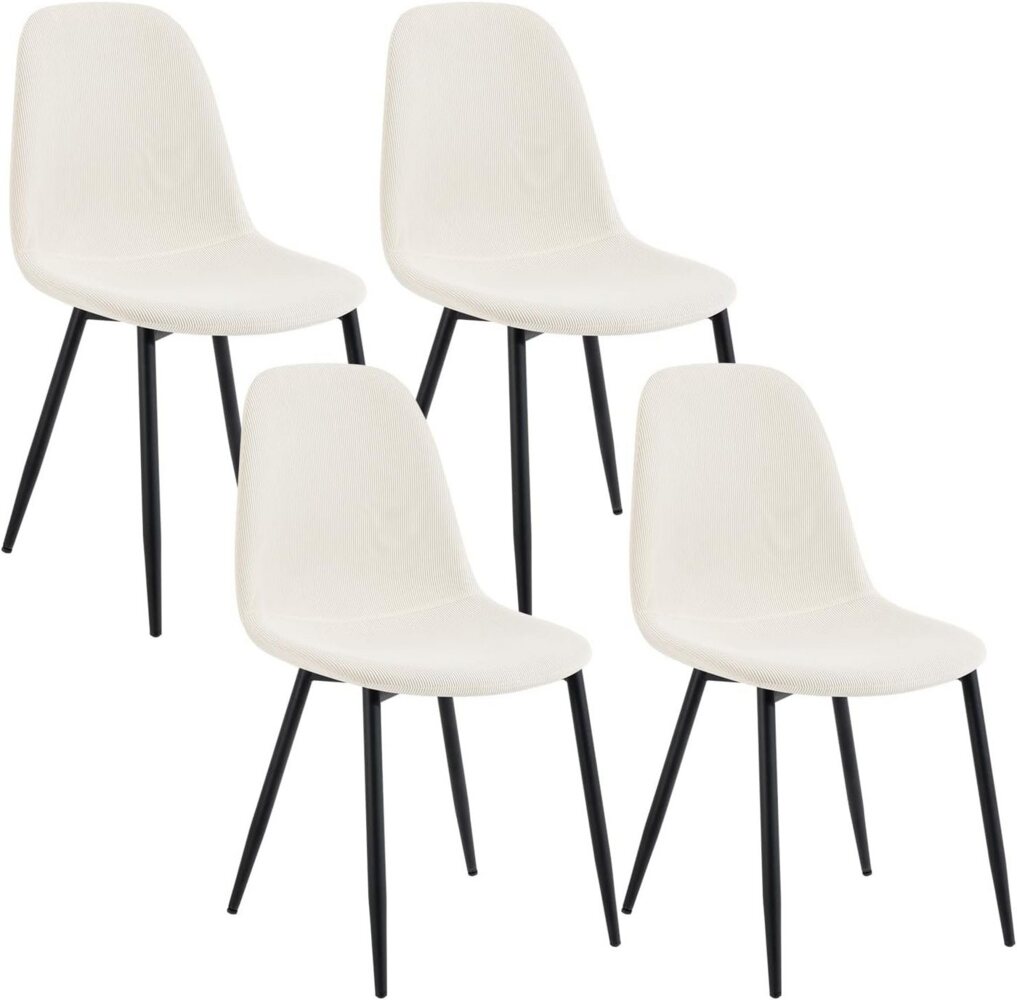EUGAD Küchenstuhl (4 St), Esszimmerstühle Skandinavisch modern, Metallbeine, aus Cord Bild 1