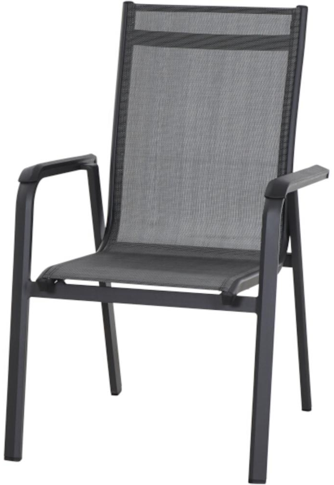 Siena Garden Tesoro Stapelsessel Alu Textilbezug silber schwarz Bild 1