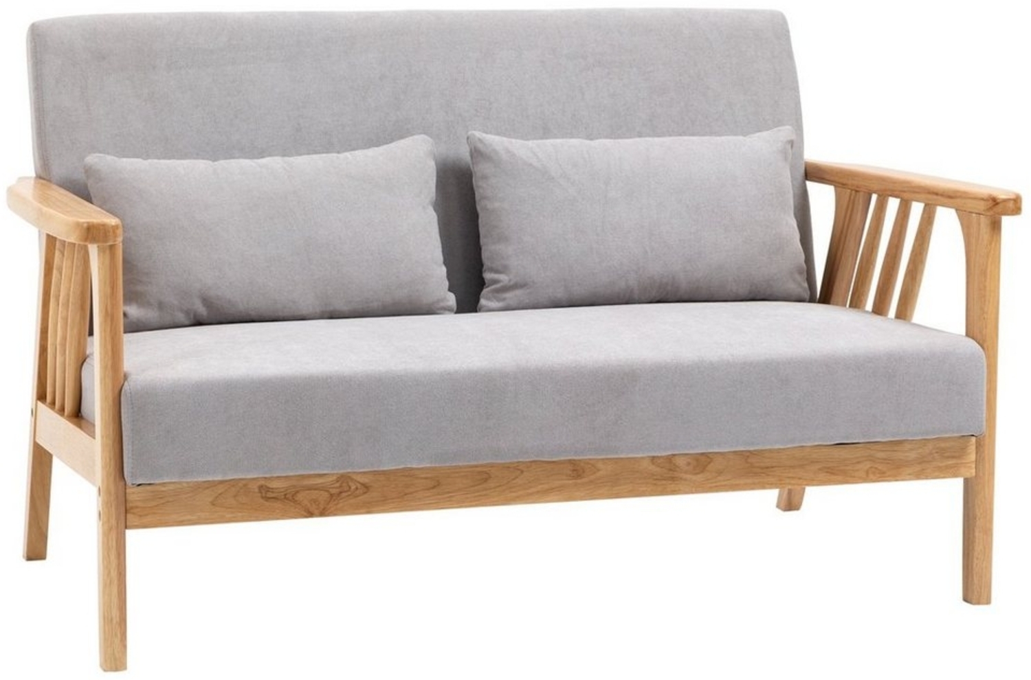 HOMCOM 2-Sitzer Zweisitzer Doppelsofa mit Armlehne, Loveseat mit Samtoptik, Kissen Bild 1