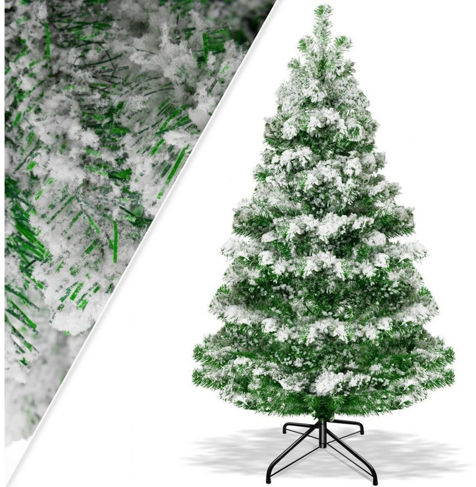 KESSER® Weihnachtsbaum künstlich Tannenbaum Edeltanne Spritzguss PE 140cm (Schnee) Bild 1