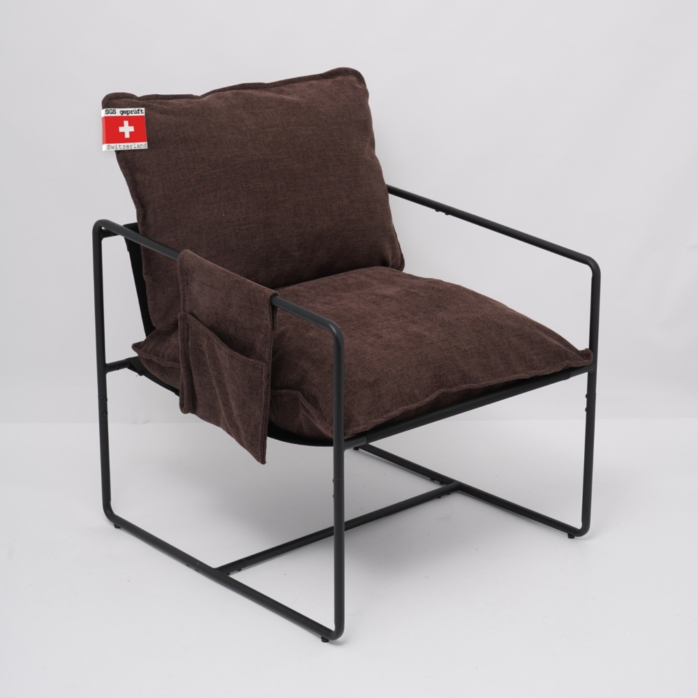 Albatros Designer Vintage Sessel Breston, hochwertiger Stoff Bezug in Braun, sehr bequem, Relaxsessel Loungesessel für Wohnzimmer, Schlafzimmer oder als Fernsehsessel Bild 1