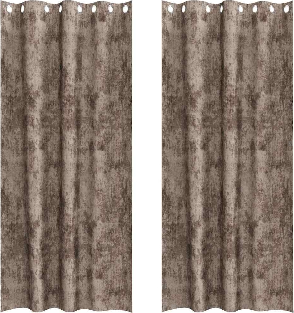 vidaXL Samtvorhänge mit Vorhängen 2 pcs Cappuccino 260 x 140 cm Samt 4107672 Bild 1