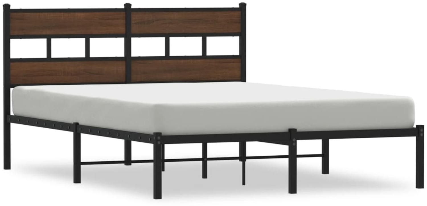 vidaXL Bettgestell ohne Matratze mit Kopfteil Braun Eiche 160x200 cm 4017154 Bild 1