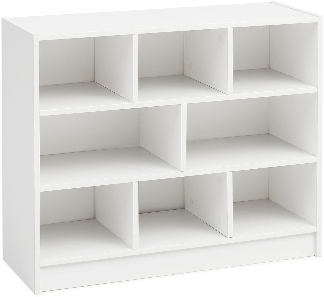 Bücherregal, Standregal, weiß, Holz, 80 x 68,5 x 29,5 cm Bild 1