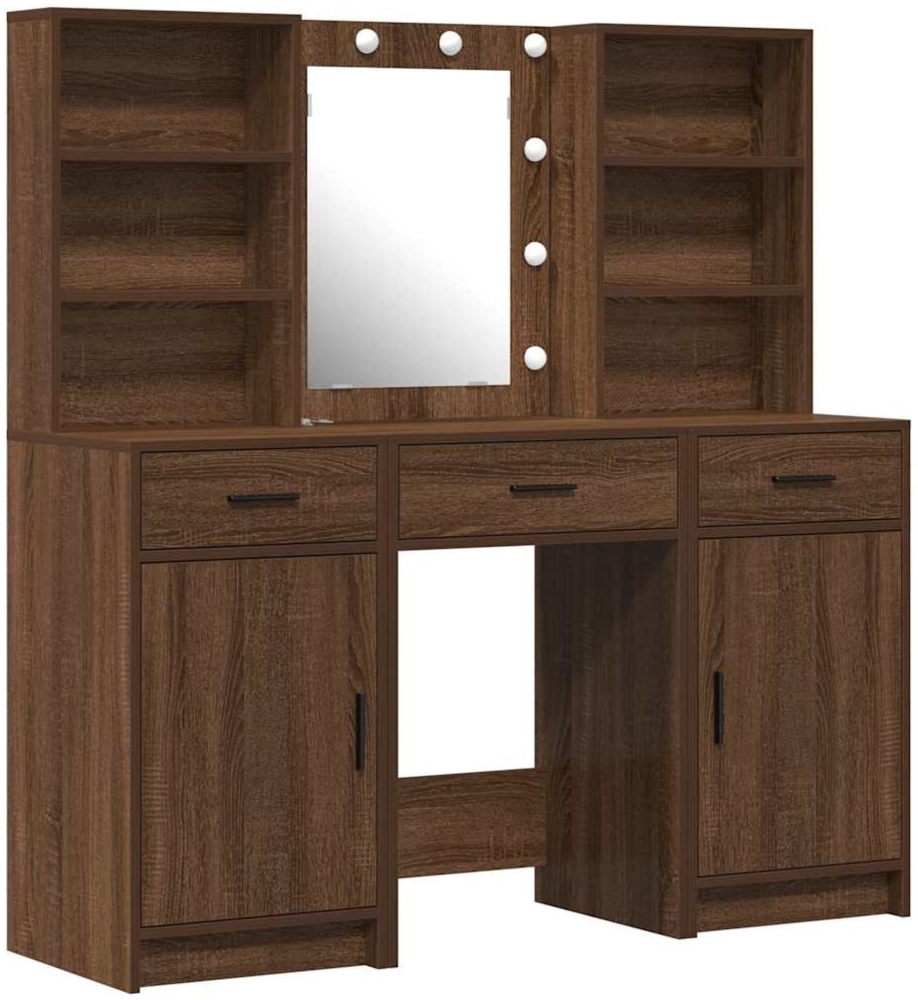 vidaXL Schminktisch Set mit Schubladen 3 pcs Altholz Holzwerkstoff 3334297 Bild 1