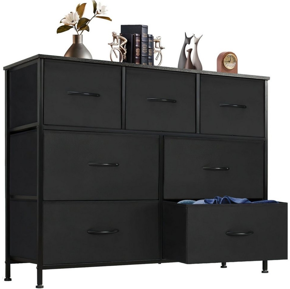 SURFOU Tresenkommode Kommode mit 7 Schubladen Sideboard Mehrzweckschrank Schubladenschrank (mit Metallgestell Schubladen aus Stoff), für Schlafzimmer, Wohnzimmer, Kinderzimmer, Flur, Aufbewahrungsschrank Bild 1