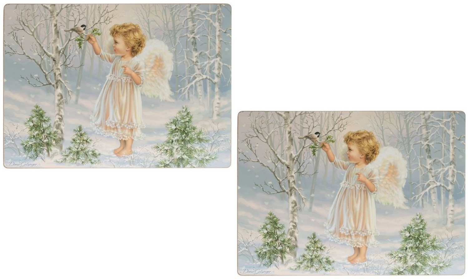 Wohnando Platzset Platzset aus Kork für den Tisch winterlicher Engel - 2er Set Bild 1