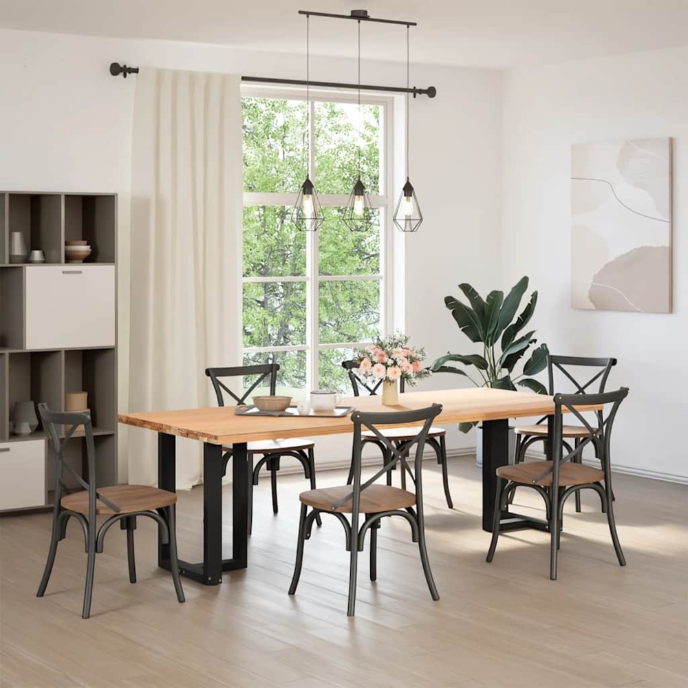 vidaXL Esstischbeine T-Form 2 Stk. Schwarz 60x35x(72-73) cm Stahl 4013052 Bild 1