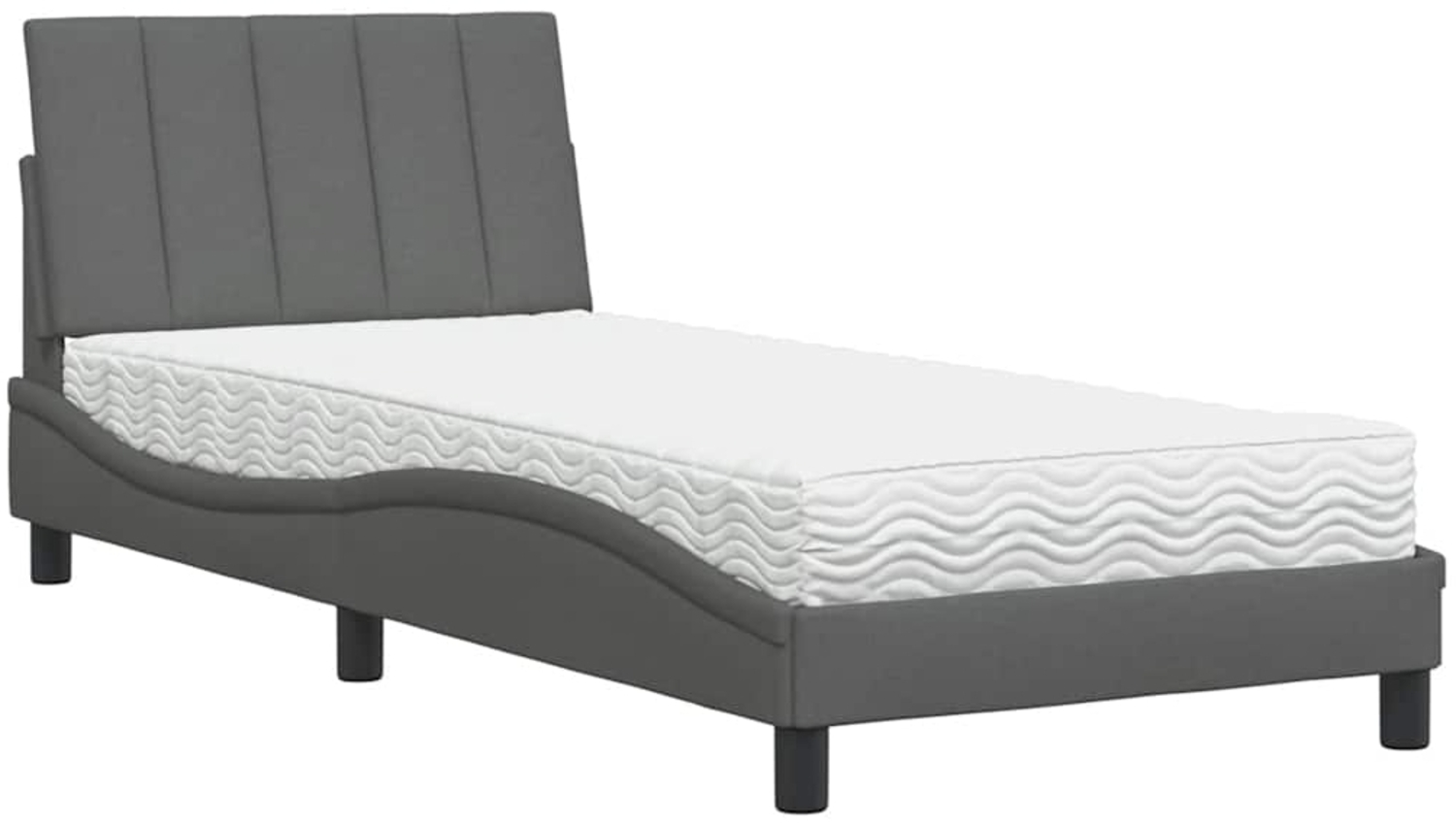 vidaXL Bett mit Matratze "Hanko" Dunkelgrau 80x200 cm Stoff 3310490 Bild 1