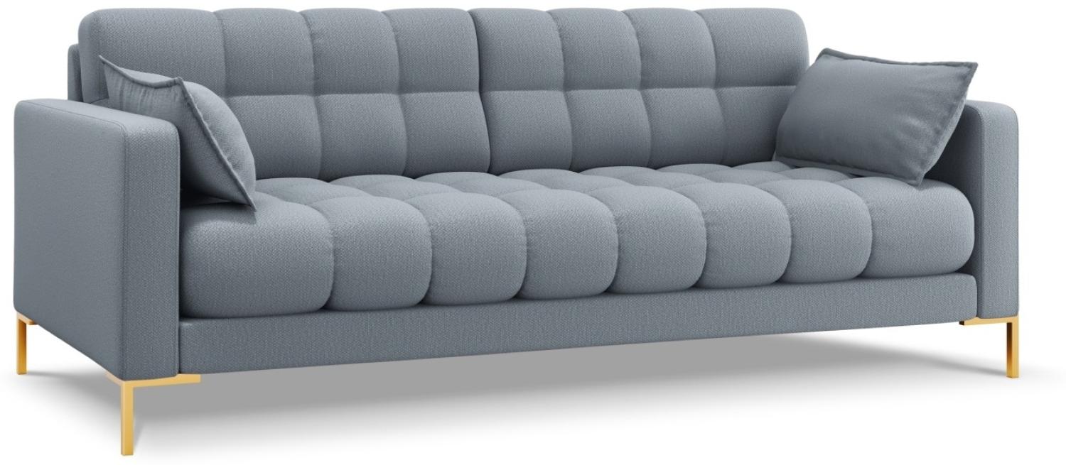 Micadoni 3-Sitzer Sofa Mamaia | Bezug Light Blue | Beinfarbe Gold Metal Bild 1