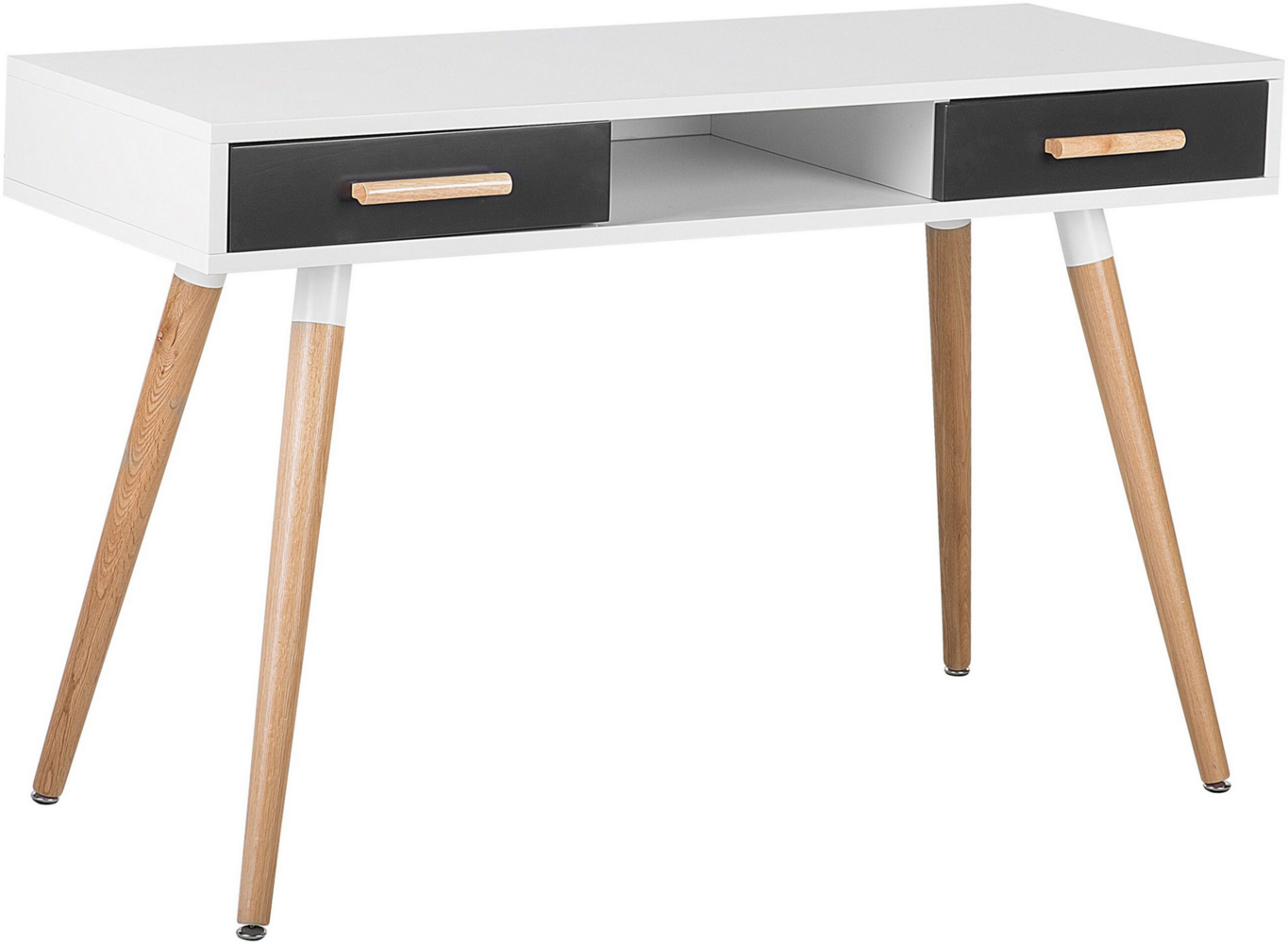 Schreibtisch weiß / grau 120x45 cm 2 Schubladen FRISCO Bild 1