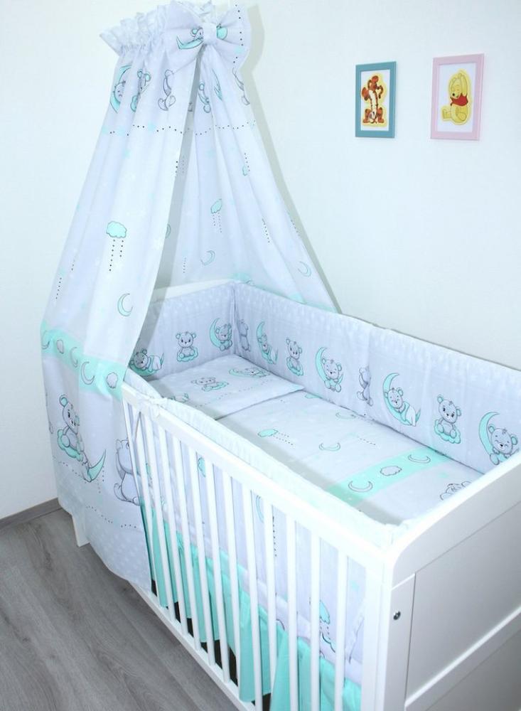 Primawela Babybettwäsche Baby Bettset- 6 teiliges mit 420 Nestchen Vollstoff Himmel Bettwäsche Bild 1