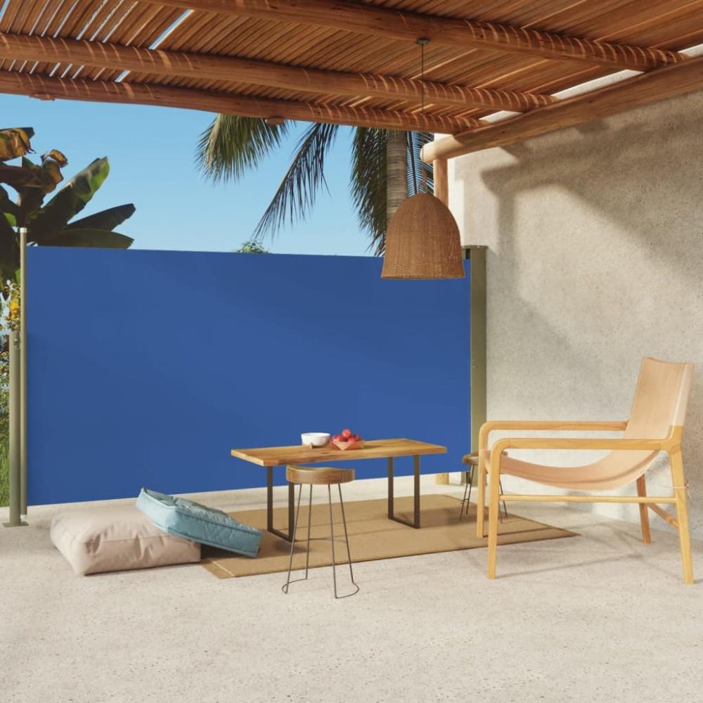 vidaXL Seitenmarkise Ausziehbar 160x300 cm Blau 317882 Bild 1