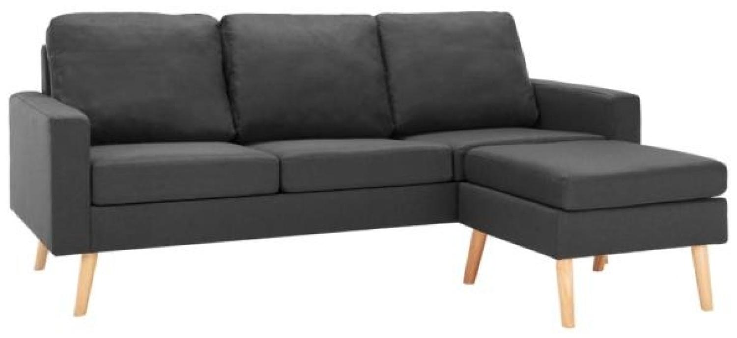 vidaXL 3-Sitzer-Sofa mit Hocker Dunkelgrau Stoff 288724 Bild 1